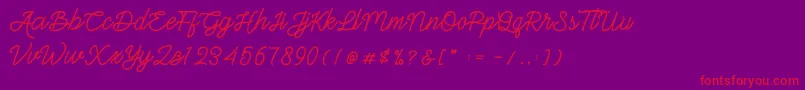 Gittelsy-Schriftart – Rote Schriften auf violettem Hintergrund