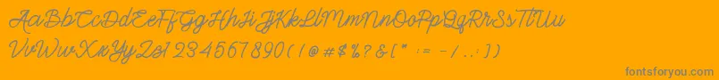 Gittelsy-Schriftart – Graue Schriften auf orangefarbenem Hintergrund