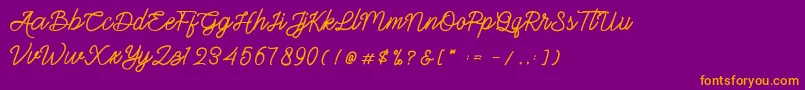 Gittelsy Font – Orange Fonts on Purple Background