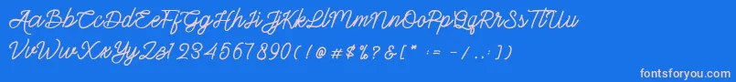 Gittelsy Font – Pink Fonts on Blue Background