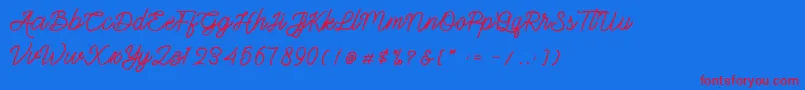 Gittelsy Font – Red Fonts on Blue Background