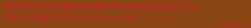 Gittelsy Font – Red Fonts on Brown Background