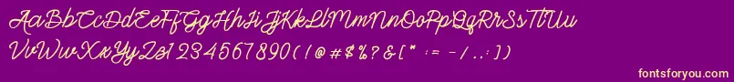 Gittelsy Font – Yellow Fonts on Purple Background