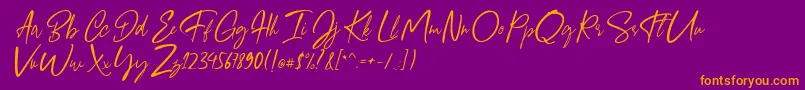 Giugliamore Font-fontti – oranssit fontit violetilla taustalla