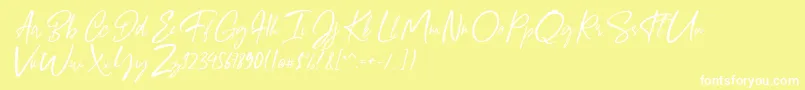 フォントGiugliamore Font – 黄色い背景に白い文字