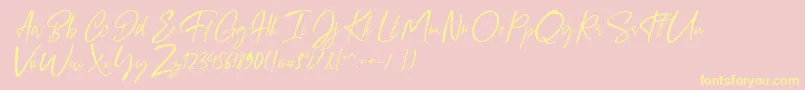 Giugliamore Font Font – Yellow Fonts on Pink Background