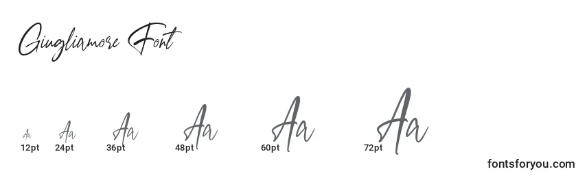Размеры шрифта Giugliamore Font