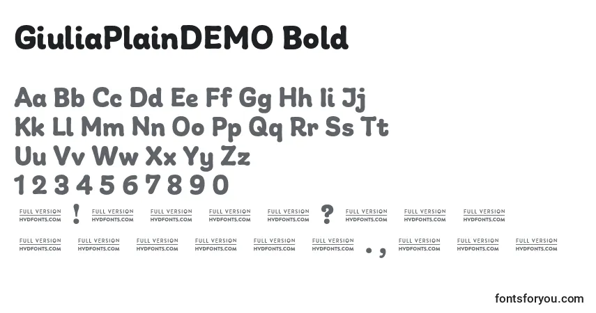 GiuliaPlainDEMO Bold-fontti – aakkoset, numerot, erikoismerkit