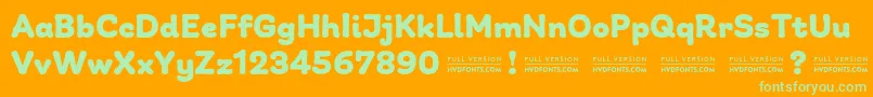 GiuliaPlainDEMO Bold-Schriftart – Grüne Schriften auf orangefarbenem Hintergrund