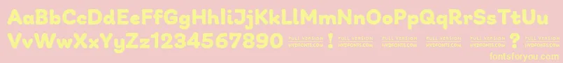 GiuliaPlainDEMO Bold-Schriftart – Gelbe Schriften auf rosa Hintergrund