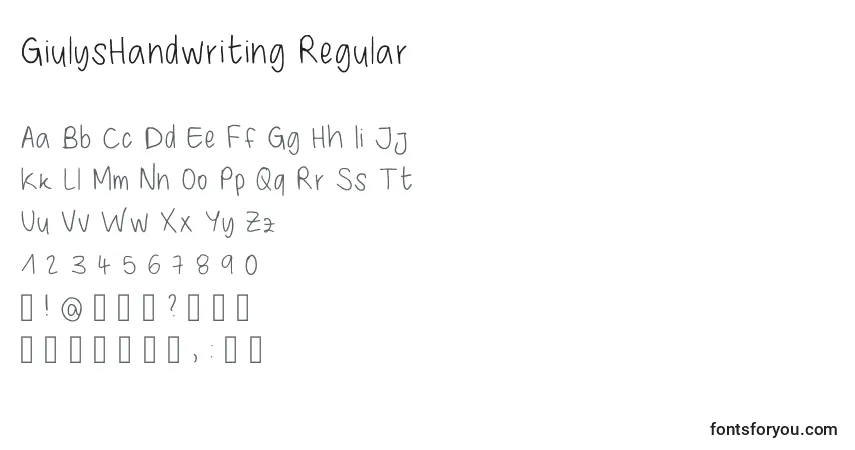 GiulysHandwriting Regularフォント–アルファベット、数字、特殊文字