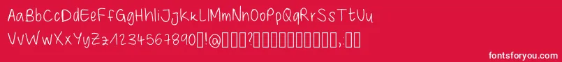 GiulysHandwriting Regular Font – White Fonts on Red Background