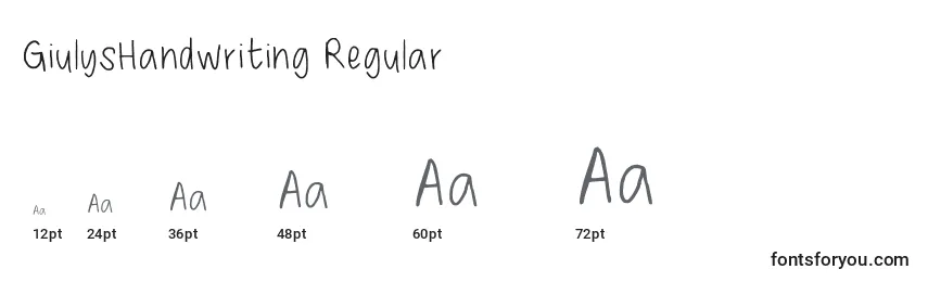 GiulysHandwriting Regular Font Sizes