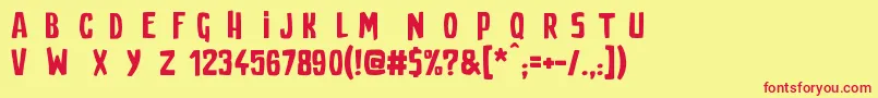 Give Peace a Chance Font – Red Fonts on Yellow Background