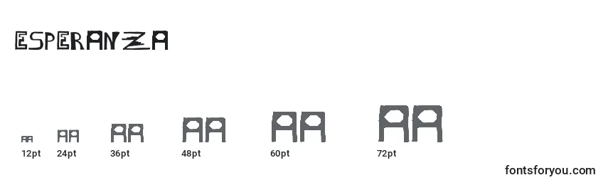 sizes of esperanza font, esperanza sizes
