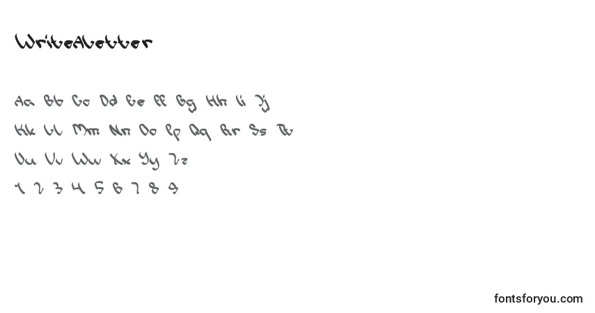 characters of writealetter font, letter of writealetter font, alphabet of  writealetter font