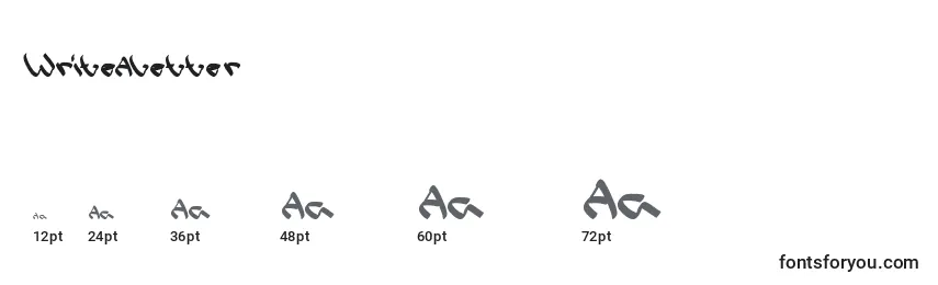 sizes of writealetter font, writealetter sizes