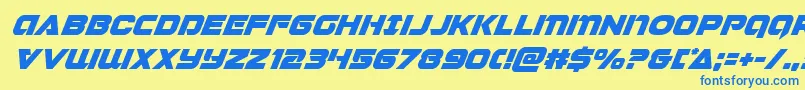 Jeebrasuperital Font – Blue Fonts on Yellow Background