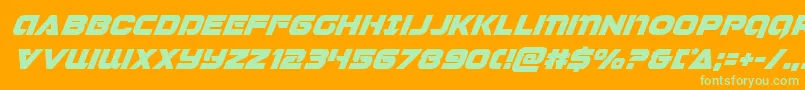 Jeebrasuperital Font – Green Fonts on Orange Background