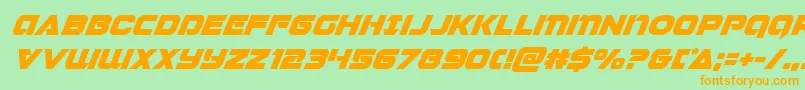 Jeebrasuperital Font – Orange Fonts on Green Background