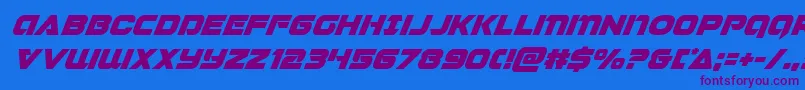 Jeebrasuperital Font – Purple Fonts on Blue Background