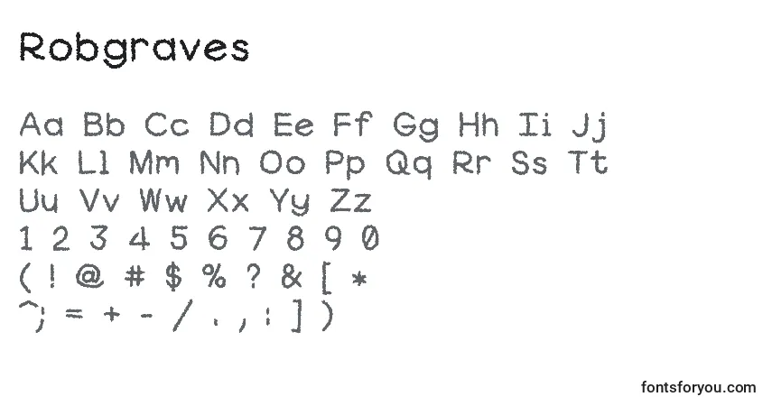 Czcionka Robgraves – alfabet, cyfry, specjalne znaki