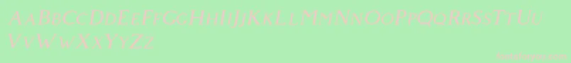 Giveny Italic Font – Pink Fonts on Green Background