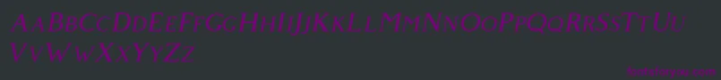 Giveny Italic Font – Purple Fonts on Black Background