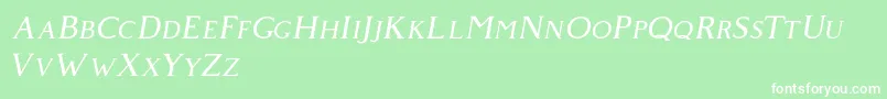 Giveny Italic Font – White Fonts on Green Background