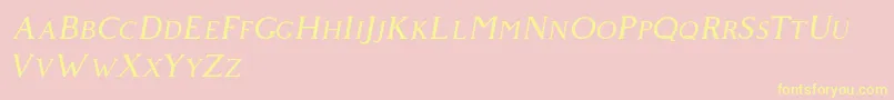 Giveny Italic Font – Yellow Fonts on Pink Background