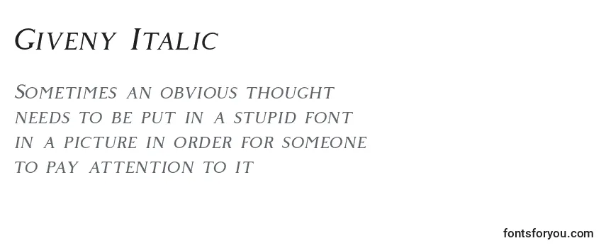 Review of the Giveny Italic Font