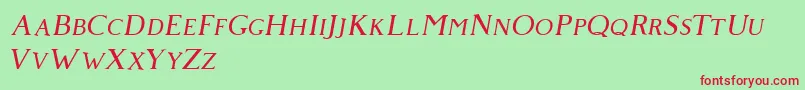 Giveny Italic Font – Red Fonts on Green Background