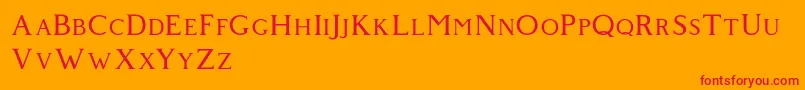 Giveny Font – Red Fonts on Orange Background