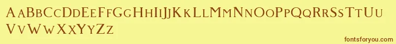Giveny Font – Brown Fonts on Yellow Background