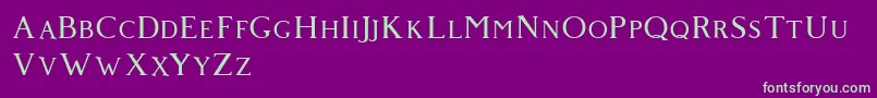 Giveny-Schriftart – Grüne Schriften auf violettem Hintergrund