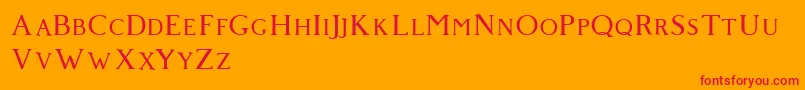 Giveny Font – Red Fonts on Orange Background