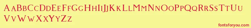 Giveny Font – Red Fonts on Yellow Background