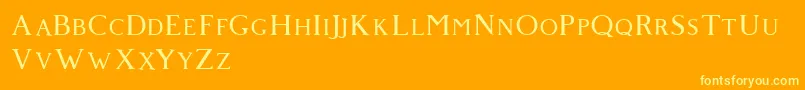 Giveny Font – Yellow Fonts on Orange Background