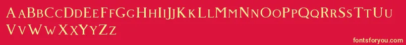 Giveny Font – Yellow Fonts on Red Background