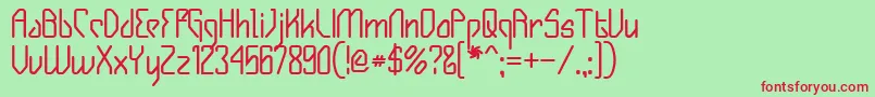 フォントGIZMOB   – 赤い文字の緑の背景