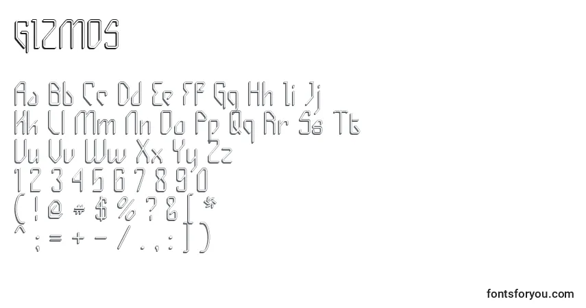 A fonte GIZMOS   (128008) – alfabeto, números, caracteres especiais