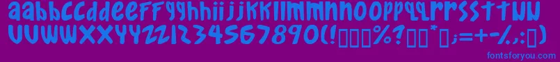 gkreib  -Schriftart – Blaue Schriften auf violettem Hintergrund