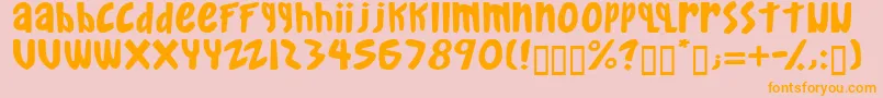 gkreib  -Schriftart – Orangefarbene Schriften auf rosa Hintergrund