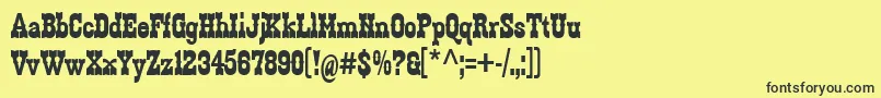 Zabars Font – Black Fonts on Yellow Background