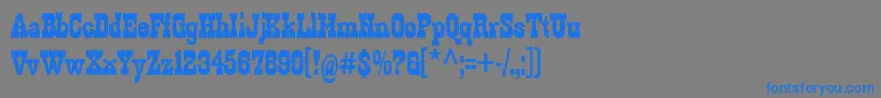 フォントZabars – 灰色の背景に青い文字