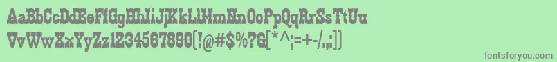 フォントZabars – 緑の背景に灰色の文字