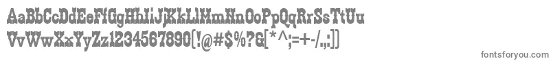 フォントZabars – 白い背景に灰色の文字