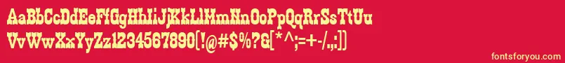 Zabars Font – Yellow Fonts on Red Background