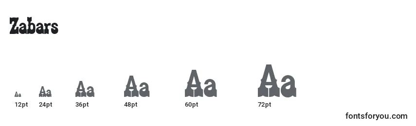 Zabars Font Sizes