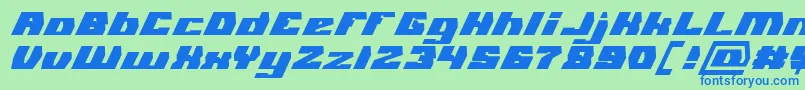 GLADIATOR SPORT Bold Italic Font – Blue Fonts on Green Background